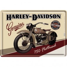 Harley-Davidson Flathead - Metalna razglednica