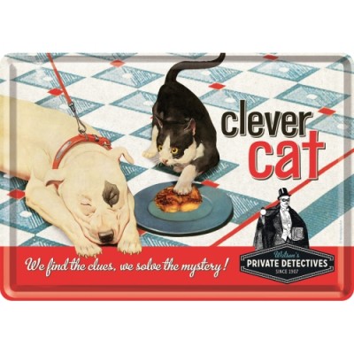 Clever Cat - Metalna razglednica