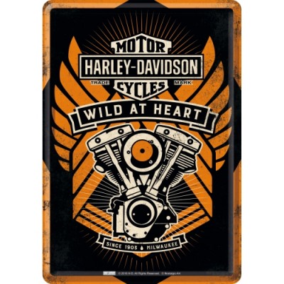 Harley Davidson Wild At Heart - Metalna razglednica