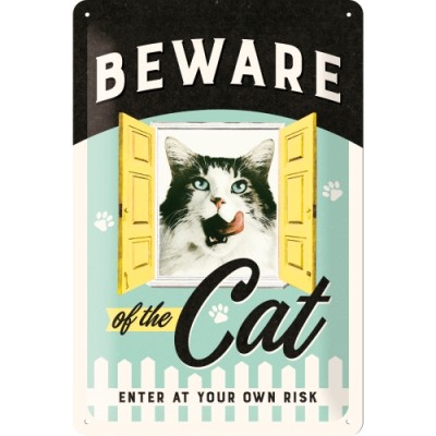 Beware of the Cat - Znak 20x30cm