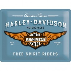 Harley-Davidson - Logo Blue - Znak 30x40cm